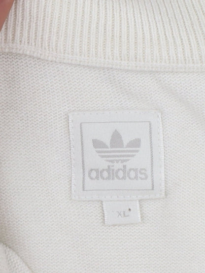 Adidas Men’s Ivory XL Full Zip High Neck Knit Jumper