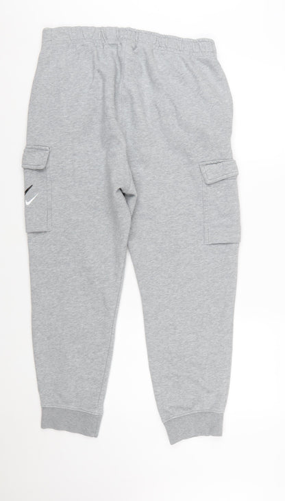Nike Men's Grey Cargo Jogger Trousers Size L
