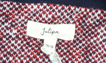 Julipa Women's Multicoloured Floral Knit Cardigan Size 16