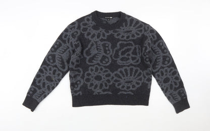 Marimekko x Uniqlo Womens Grey Wool Flower Knit Jumper Size M