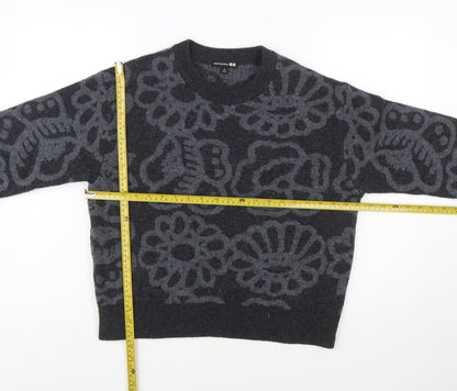Marimekko x Uniqlo Womens Grey Wool Flower Knit Jumper Size M
