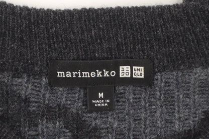 Marimekko x Uniqlo Womens Grey Wool Flower Knit Jumper Size M