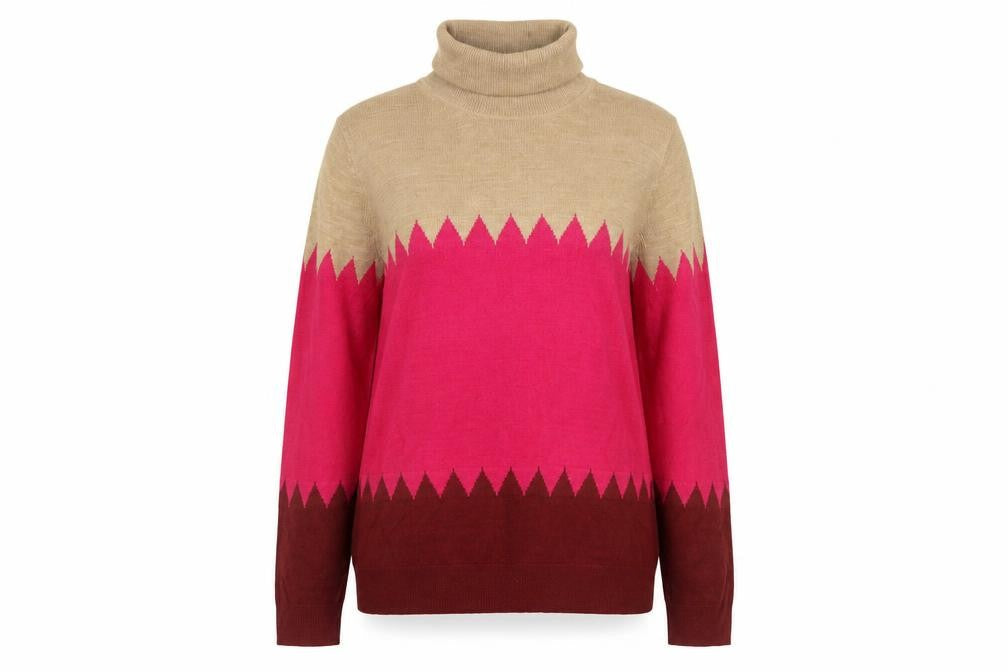 Marks and Spencer Women’s Multicoloured Roll Neck Jumper Size 18