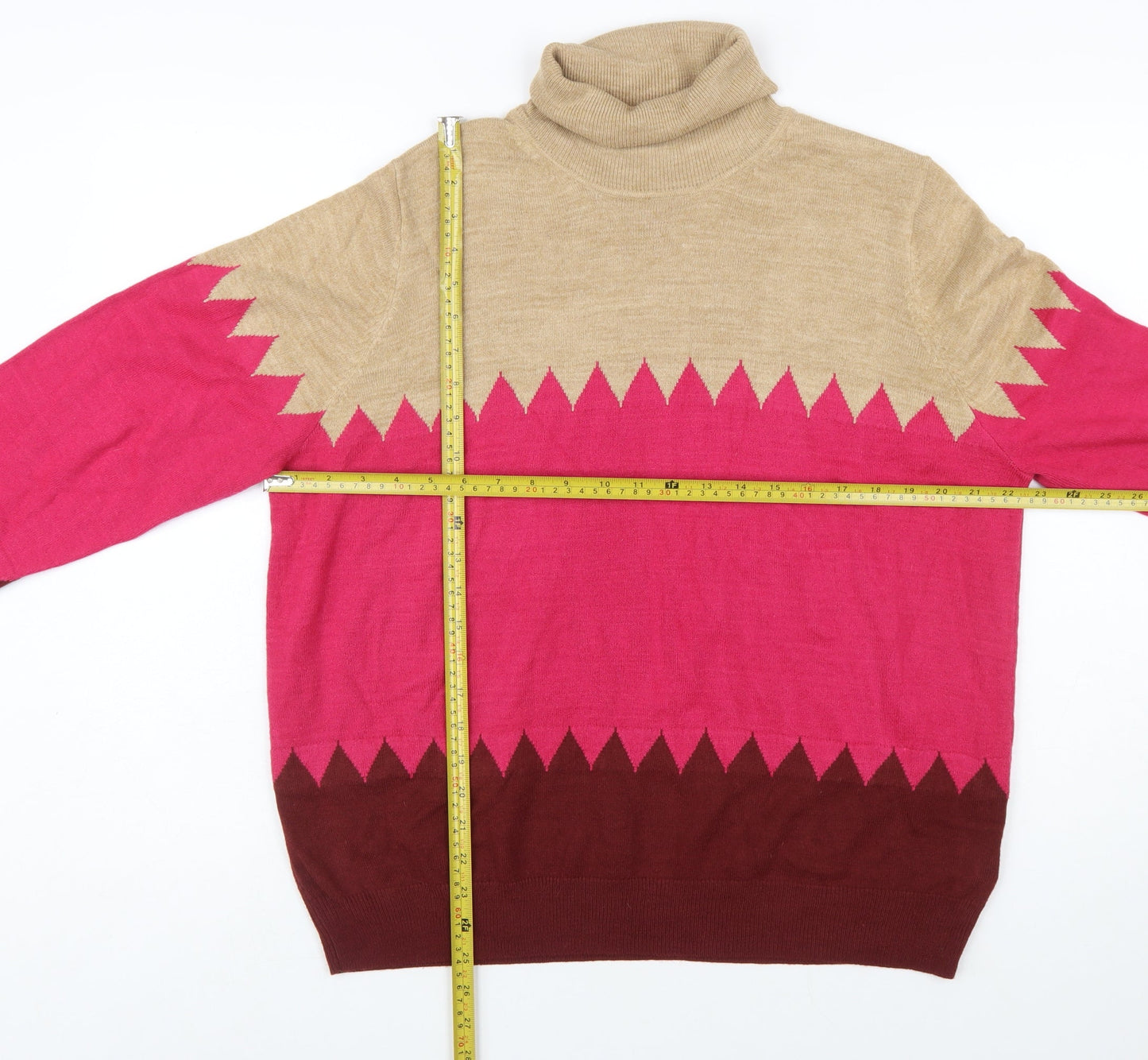 Marks and Spencer Women’s Multicoloured Roll Neck Jumper Size 18