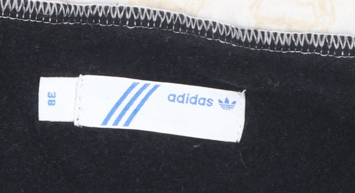 Adidas Womens Black Boat Neck Pullover Sweatshirt Size 10 Bamboo Blend