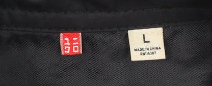 Uniqlo Women Black L Pea Coat Style Short Jacket Polyester