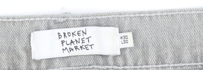 Broken Planet Market Grey Women's Straight Jeans W30 L30