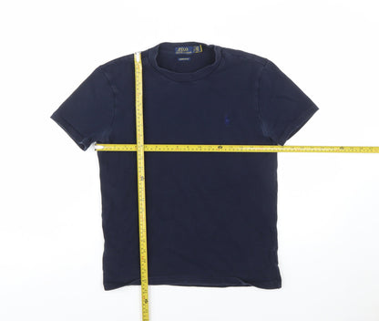 Polo Ralph Lauren Men's Navy Blue Cotton Crew Neck Slim Fit T-Shirt Size S