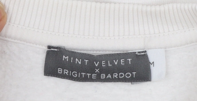 Mint Velvet x Brigitte Bardot White Graphic Print Women's Medium Sweatshirt