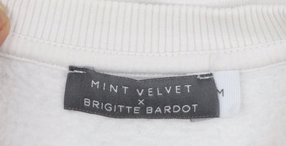 Mint Velvet x Brigitte Bardot White Graphic Print Women's Medium Sweatshirt