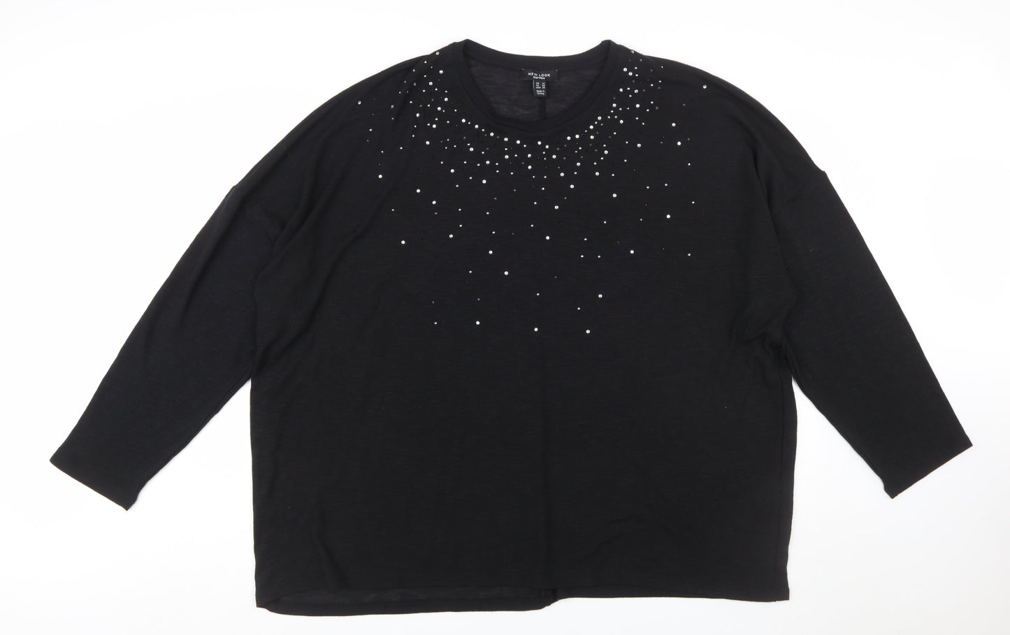 New Look Women Black Rhinestone Plus Size 32 Pullover Jumper
