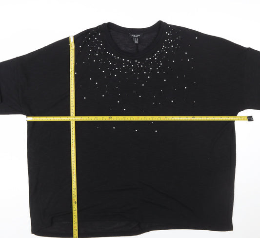 New Look Women Black Rhinestone Plus Size 32 Pullover Jumper