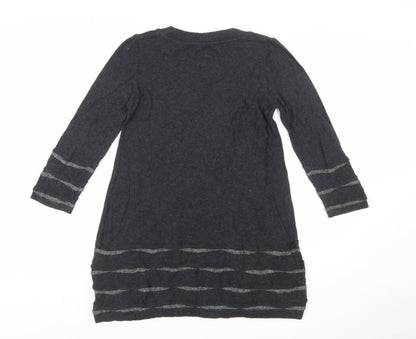 Marks and Spencer Per Una Women Grey Mix Size 10 Tunic Jumper