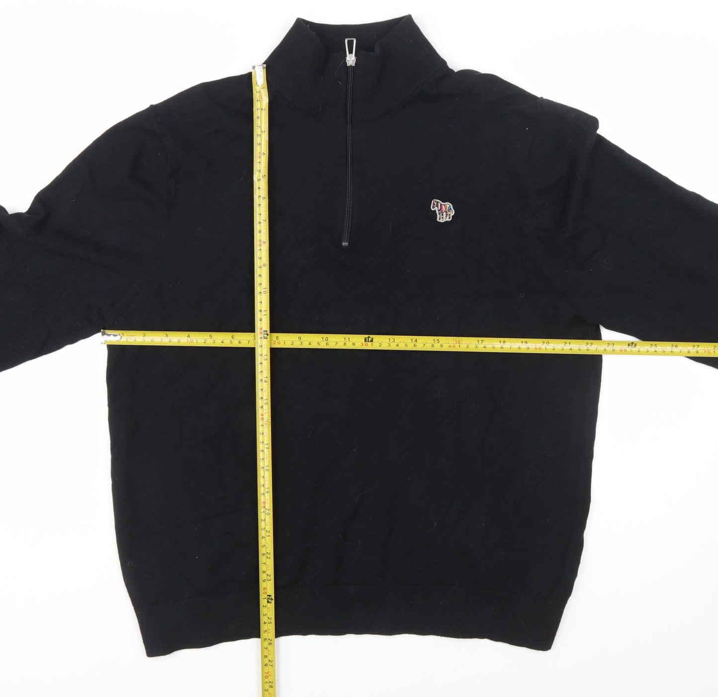 Paul Smith Men’s Black 2XL 1/2 Zip Cotton Knit Jumper