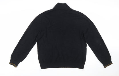 Paul Smith Men’s Black 2XL 1/2 Zip Cotton Knit Jumper