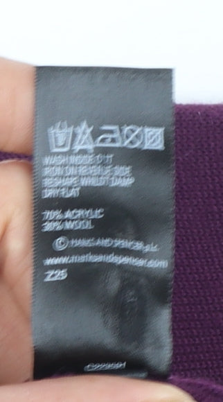 Marks and Spencer Women's Deep Purple Beaded Cardigan UK 16