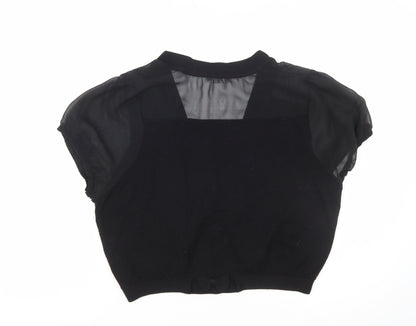 Marks and Spencer Per Una Women Black Size 20 Short Sleeve Cardigan