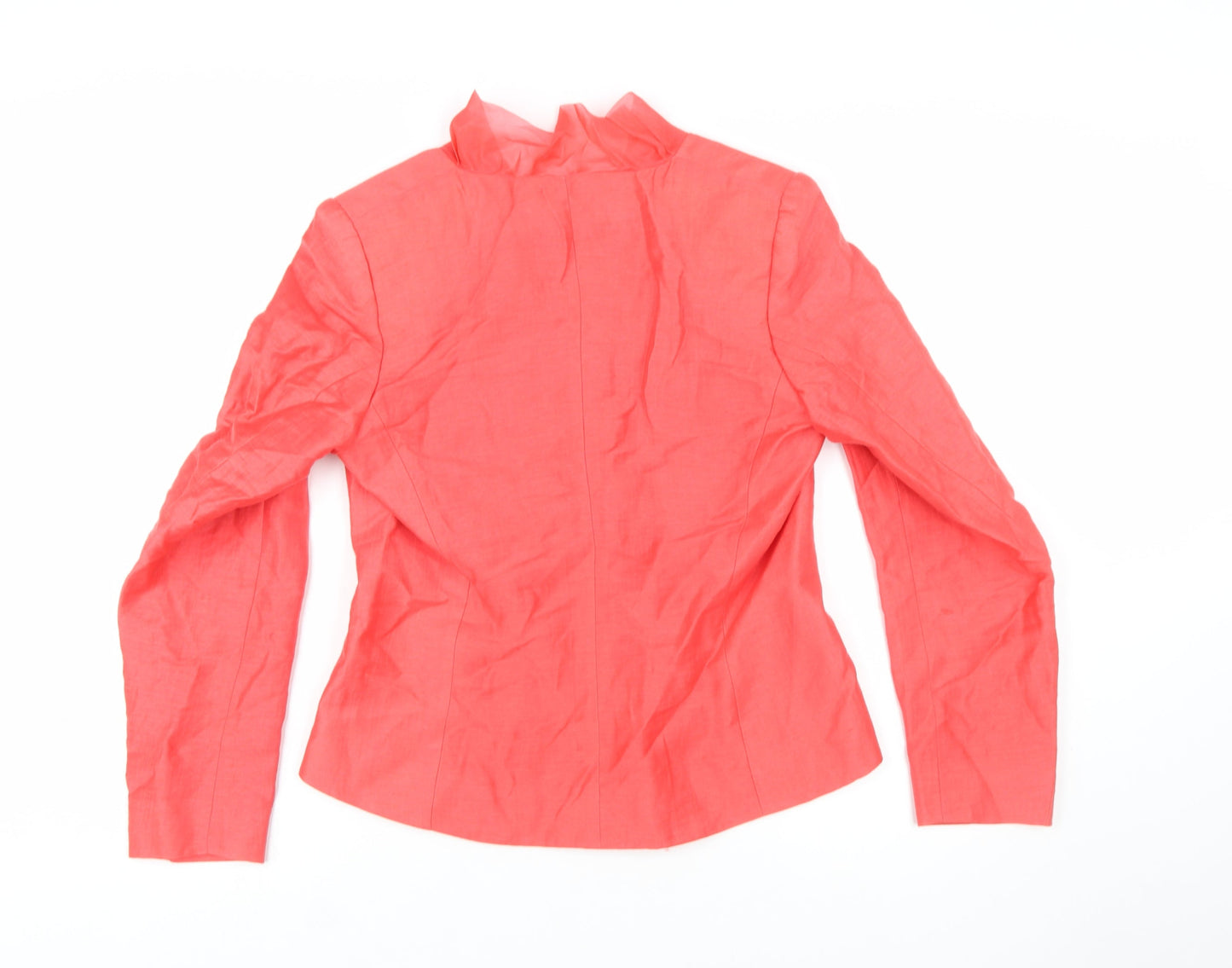 Presen Women Pink Linen Blend Tailored Shawl Collar Jacket Size 10