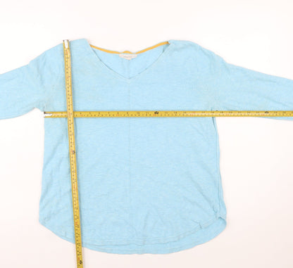 White Stuff Women's Blue Cotton V-Neck Jumper Size 12