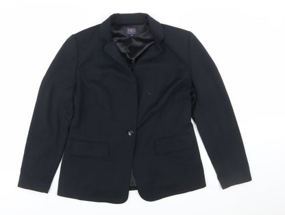 Marks and Spencer Women Black Size 14 Classic Single-Breasted Blazer