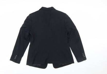 Marks and Spencer Women Black Size 14 Classic Single-Breasted Blazer