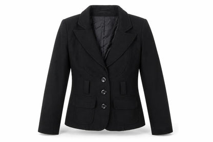 Miss Mania Women's Black Wool Blend Blazer Jacket Size 12