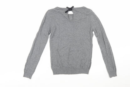 Mango Women’s Grey Cable-Knit Crew Neck Long Sleeve Jumper Size 8