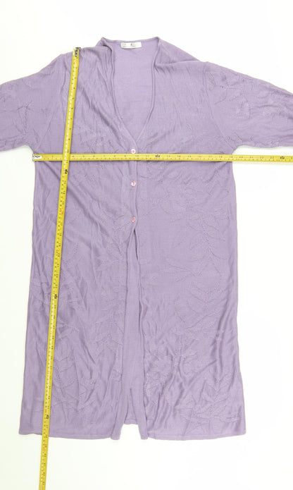 Paul Separates Women's Purple Long Sleeve V-Neck Knit Cardigan M