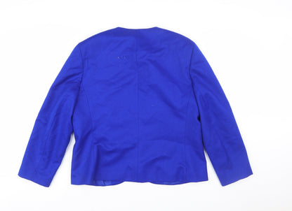 Eastex Women's Blue Wool Blend Single-Breasted Jacket Size 18