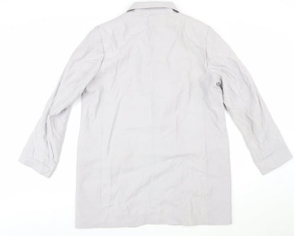 H&M Women’s Grey Linen Blend Single-Breasted Blazer Size 12