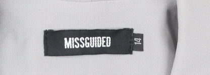 Missguided Women Grey Size 14 Shawl Lapel Single Breasted Blazer