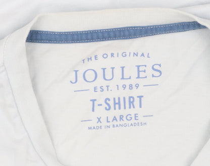Joules Men's Blue XL Cotton Crew Neck Short Sleeve T-Shirt