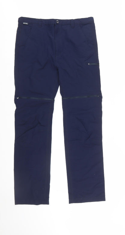 Regatta Boys Blue Convertible Cargo Trousers 15-16 Years Outdoor Hiking