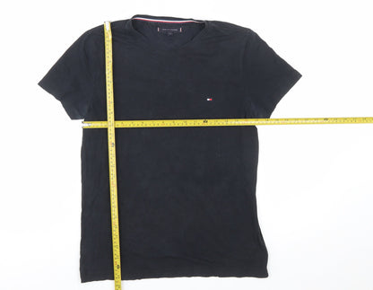Tommy Hilfiger Men's Black Crew Neck Cotton Stretch T-Shirt M