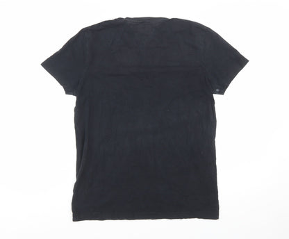 Tommy Hilfiger Men's Black Crew Neck Cotton Stretch T-Shirt M