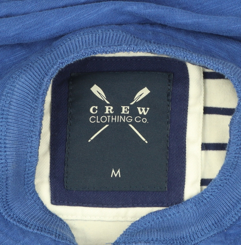 Crew Clothing Co. Men's Blue Henley Long Sleeve T-Shirt M