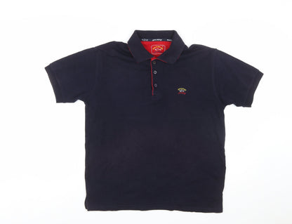 Paul & Shark Men's Blue Regular Fit Cotton Polo Shirt Size L