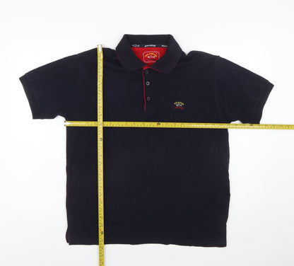 Paul & Shark Men's Blue Regular Fit Cotton Polo Shirt Size L