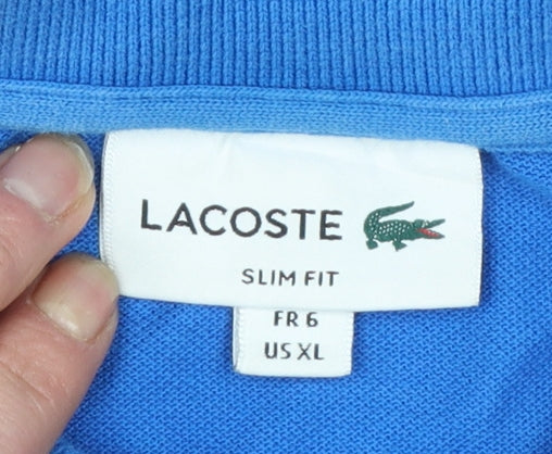 Lacoste Men's Blue Slim Fit Cotton Polo Shirt Size XL