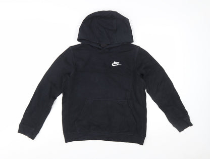 Nike Boys Black Pullover Hoodie Size L 147-158cm Cotton Blend Standard Fit