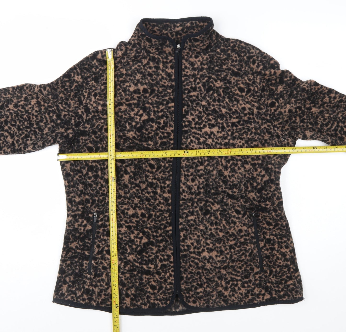Dunnes Stores Women’s Brown Animal Print Fleece Zip Jacket XL