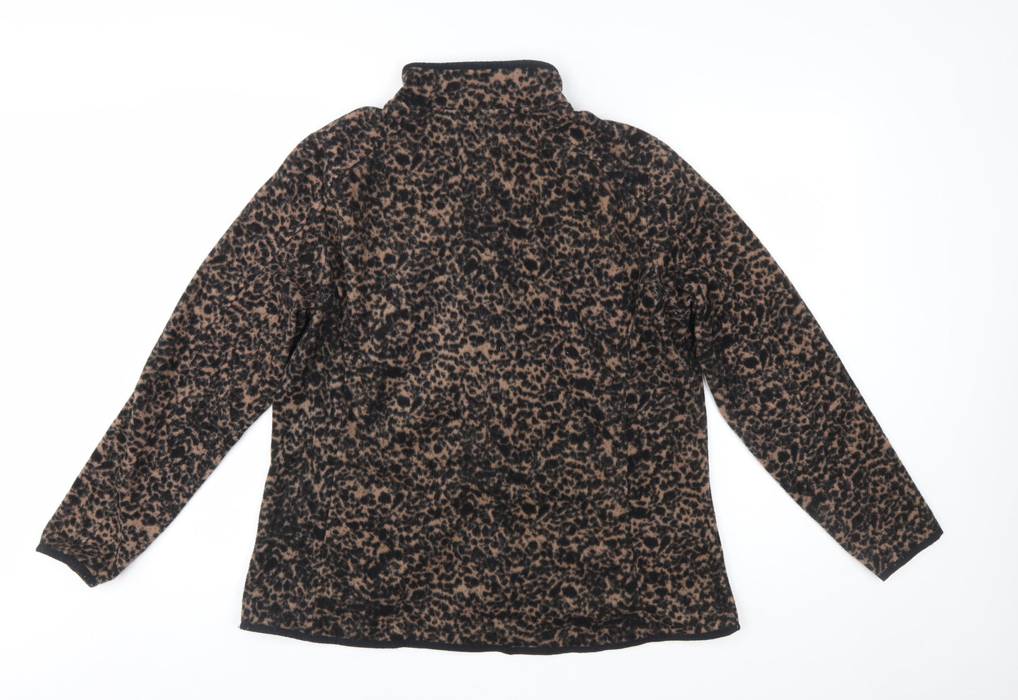 Dunnes Stores Women’s Brown Animal Print Fleece Zip Jacket XL