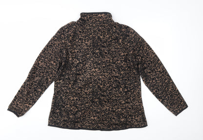Dunnes Stores Women’s Brown Animal Print Fleece Zip Jacket XL