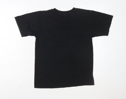 HUF Women Black Racing Graphic Cotton T-Shirt Size S