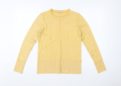 Warehouse Women’s Yellow Striped Crew Neck Long Sleeve Pullover Jumper Size 10