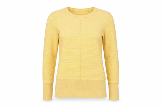 Warehouse Women’s Yellow Striped Crew Neck Long Sleeve Pullover Jumper Size 10