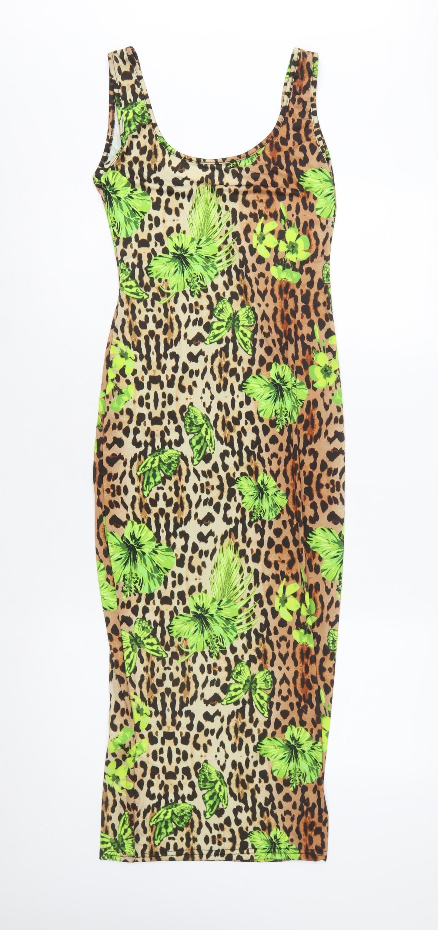 Missguided Women's Multicoloured Animal Print Bodycon Dress Size 8
