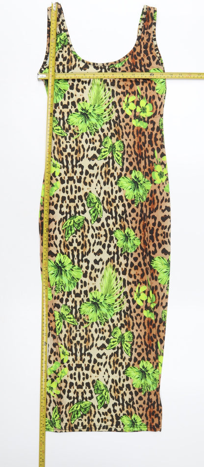 Missguided Women's Multicoloured Animal Print Bodycon Dress Size 8