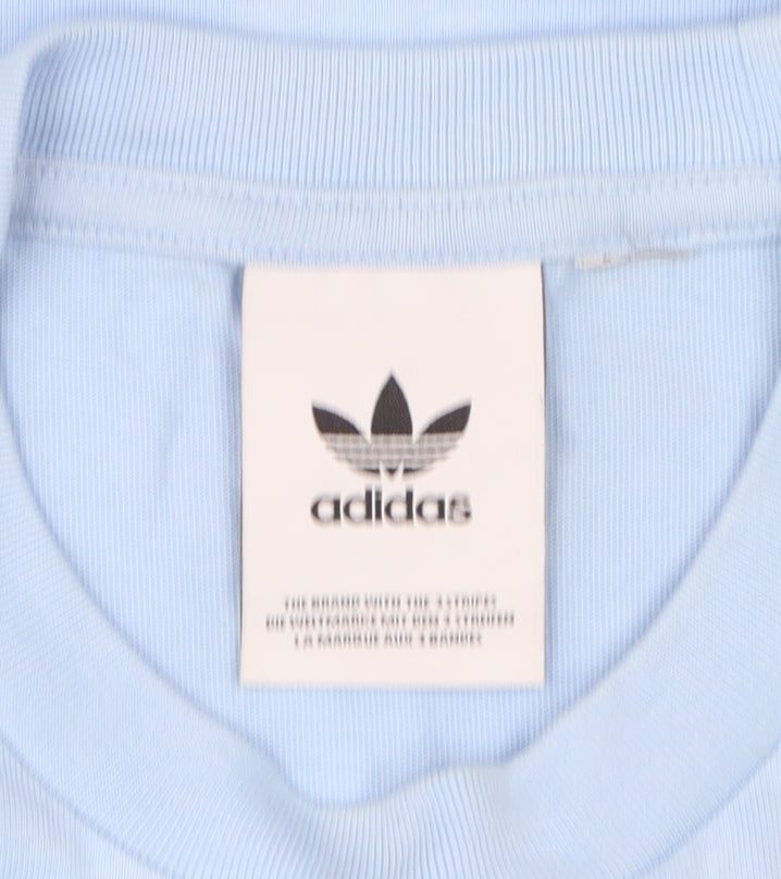 Adidas Women Blue Cotton Short Sleeve Basic T-Shirt Size S