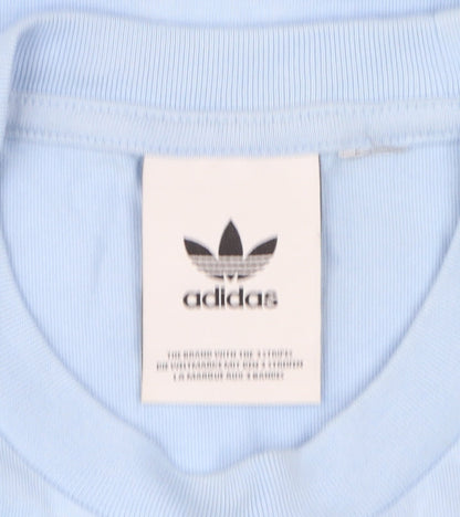 Adidas Women Blue Cotton Short Sleeve Basic T-Shirt Size S